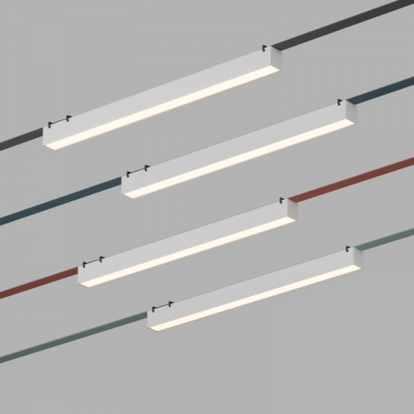 DK5577-WH Cветильник для трека-ремня Belty, серия Linear, со светодиодом, L642*W40*H45мм, 48V DC, 24W, RA90, 120°, 3000K, IP20, белый, алюминий