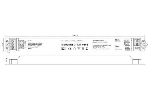 Блок питания Lumker 24V 65W IP40 2,8A RC-65-24 001826