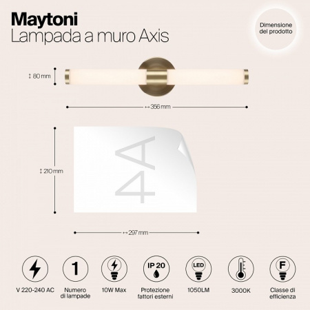 Настенный светильник (бра) MOD106WL-L10G3K Maytoni Axis