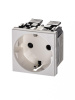 ABB NIE Zenit Бел Розетка с/з с защитными шторками, безвинт. зажим, 2 мод