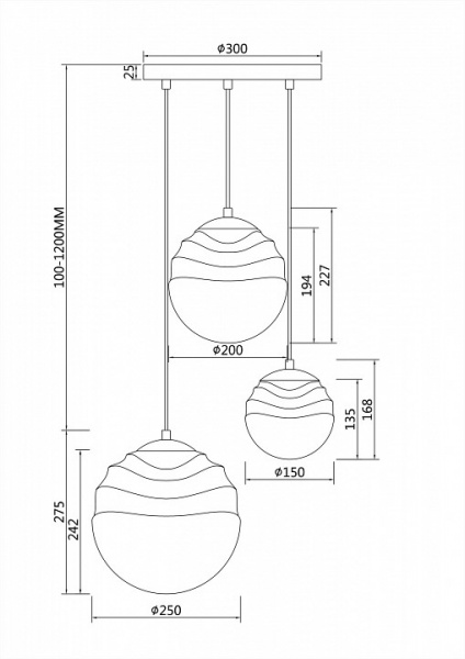Подвесной светильник P074PL-03N Maytoni Vinare
