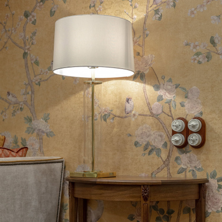 Выключатель на 4 положения двухклавишный (белый) Ретро WL18-01-05