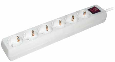 IEK Удлинитель У06К-выкл. 6 мест 2Р+PЕ/5метров 3х1мм2 16А/250