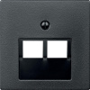 SE Merten SM Антрацит Накладка розетки ТЛФ/комп 2-ой наклонной