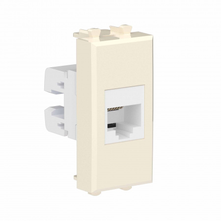 DKC Avanti Телефонная розетка RJ-12 без шторки модульная, Ванильная дымка, 1 модуль