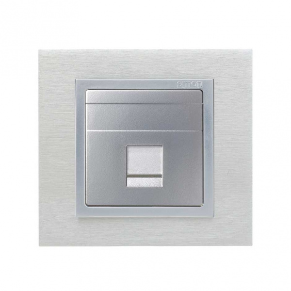 Simon 75 Мех Алюминий Адаптер на 1 RJ-45 75540-, 75541-, 75528-, 75544-39 АМР