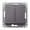 Systeme Electric AtlasDesign Базальт Переключатель 2-клавишный перекрестный, 2 x сх. 7, 10АХ, механизм