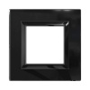DKC Avanti Черный Стекло Рамка 2 модуля, декоративная вставка – хром