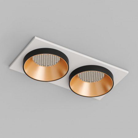 DK2422-GD Встраиваемый светильник, IP 20, 50 Вт, GU10, черный/золотой, алюминий