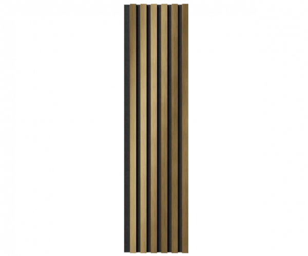 Комплект акуст.панелей, черный войлок, 1200х300х19мм, рейки ЭКОПОЛИМЕР, золото матовое/2шт