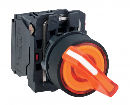 Schneider Electric XB5 Переключатель с фиксацией желтый с подсветкой 24В