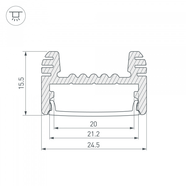 Профиль Arlight ARH-WIDE-H16-2000 ANOD 018816
