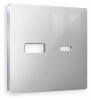 Лицевая панель ALFA (Серебро глянец) для розетки 2USB тип A+C QUANT AP4110