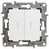 Legrand Etika Белый Переключатель 2-клавишный с подсветкой, 10А, Автоматические клеммы