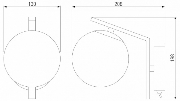Бра со стеклянным плафоном 70132/1 хром Eurosvet Shape