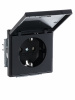 ABB BJE Solo/Future Черный бархат Розетка с/з с крышкой