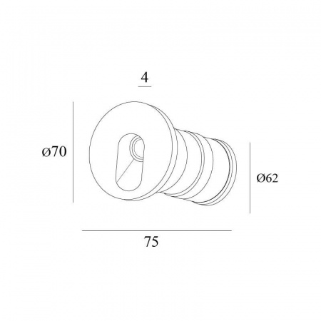 DK1013-DG Светильник встраиваемый в стену, IP 54, LED, 1 Вт, серый, алюминий