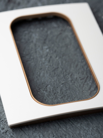 EKF PROxima Стокгольм Белый Линия шампань Рамка для розетки 2-ой