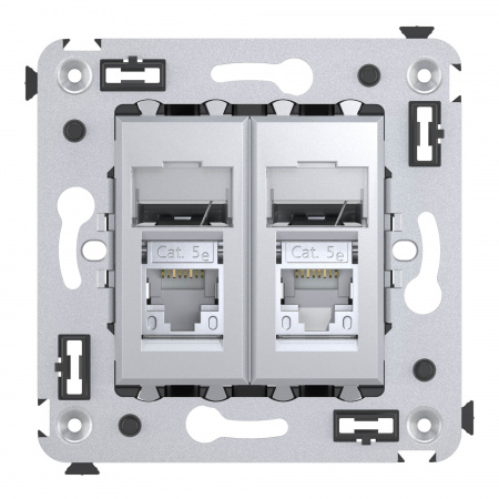 DKC Avanti Закаленная сталь Компьютерная розетка RJ-45 двойная  категория 5e экранированная