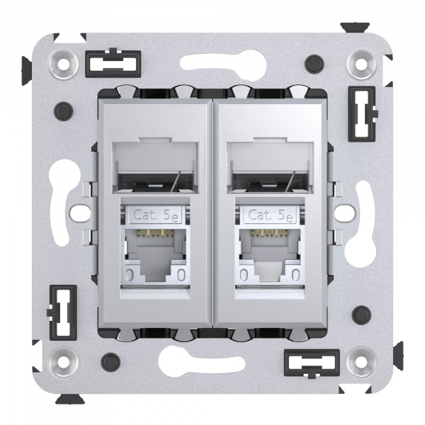 DKC Avanti Закаленная сталь Компьютерная розетка RJ-45 двойная  категория 5e экранированная