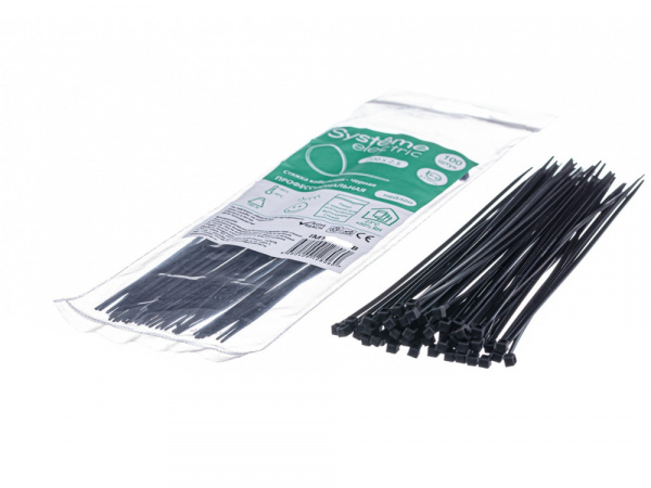Systeme Electric Стяжка кабельная 200х3.6 Чёрная (100шт) Systeme Electric Стяжка кабельная 200х3.6 Чёрная (100шт)