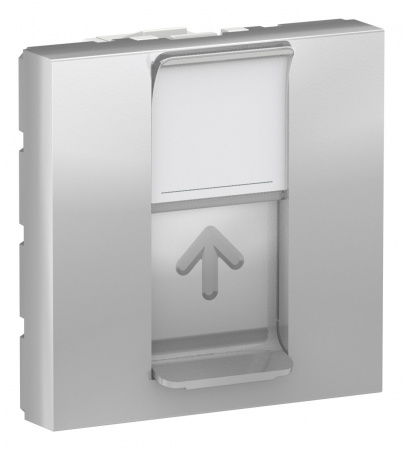 SE Unica Modular Алюминий Панель лицевая RJ45, одиночная без коннектора, 2 модуля