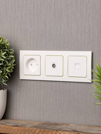 EKF PROxima Стокгольм Белый Линия зеленая Рамка 3-ая