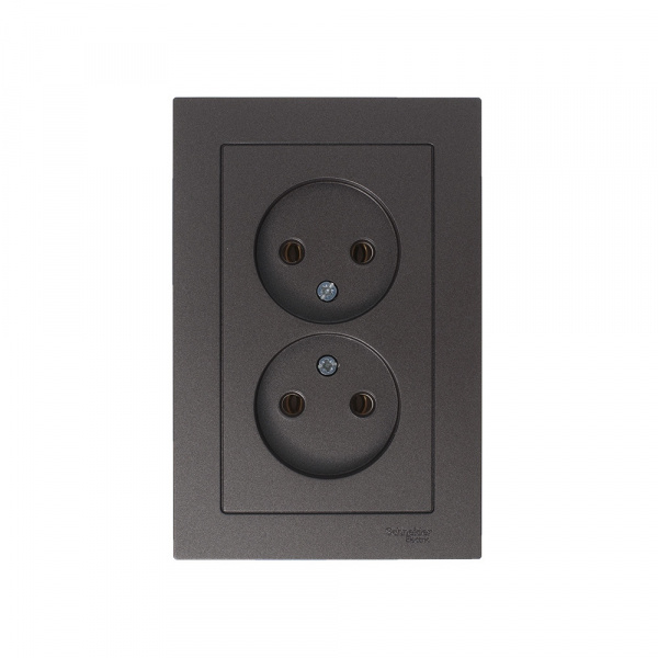 SE AtlasDesign Мокко Розетка б/з двойная, 16А, в сборе