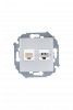 Simon 15 Алюминий Розетка ТЛФ + комп RJ11+RJ45 кат.5е