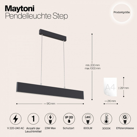 Подвесной светильник P010PL-L23B Maytoni Step