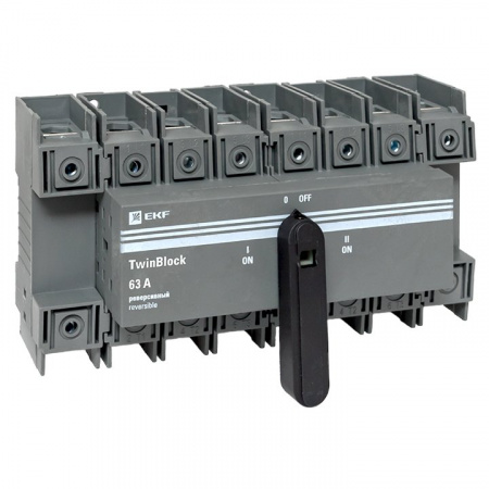 EKF Рубильник 63A 4P реверсивный c рукояткой для прямой установки TwinBlock