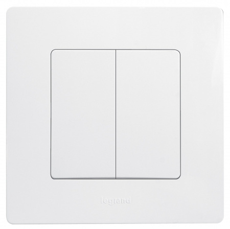 Legrand Etika Белый Выключатель 2-х клавишный, 10А