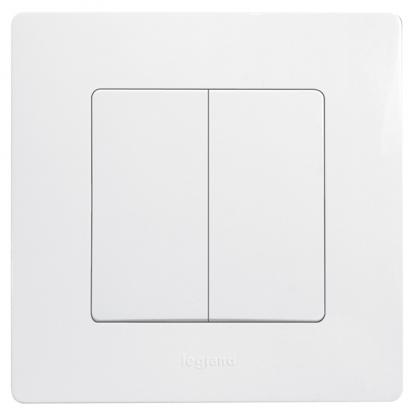 Legrand Etika Белый Выключатель 2-х клавишный, 10А