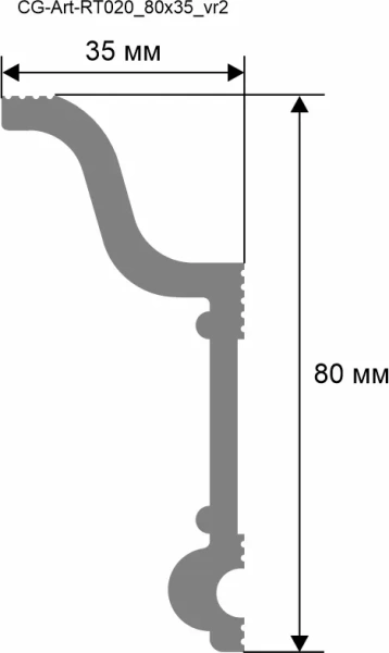 Карниз. 2000×80×35 мм RT020