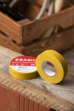 EKF Basic Изолента класс А (0,18х19мм) (20м.) желтая