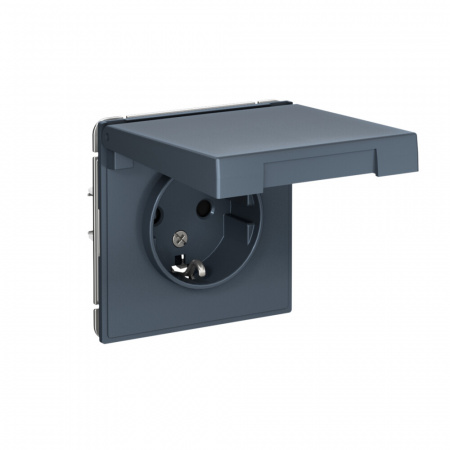 Systeme Electric ArtGallery Грифель Розетка с заземл. со шторк. с крышкой, 16А, IP20, механизм