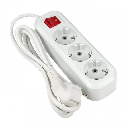EKF PROxima Удлинитель "Эксперт" 3 гнезда 2 метра 16А/3,5кВт с выключателем и заземлением ПВС 3х1