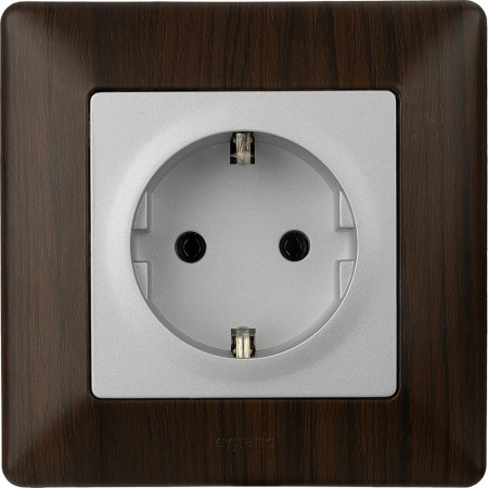 Legrand Valena LIFE DIY Алюм Розетка 1-ая с/з, безвинт.зажим