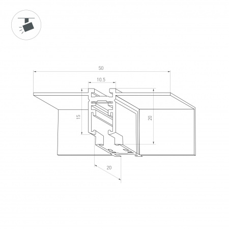 Коннектор угловой MAG-MICROCOSM-CON-FDW-L90-INT (BK, внутренний) (Arlight, IP20)