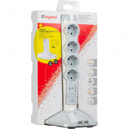 Legrand Стойка 2хUSB+microUSB+4х(2К+З)