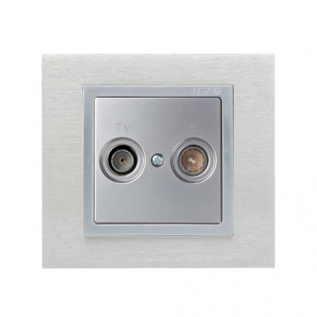 Simon 82 Алюминий Накладка розетки TV 1-ая (символ R-TV)