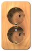 SE Blanca наруж Ясень Розетка 2-ая с/з. без шторок 16А, 250В, изолир. пластина