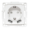 EKF Стокгольм Механизм Розетки 1-местной с/з, USB 2A 16А винтовые клеммы белый с защ. штор.