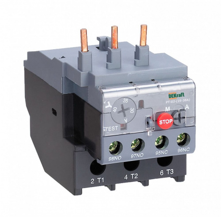 DEKraft Реле тепловое для контакторов 25А-38А 23.0А-32А DEKraft Реле тепловое для контакторов 25А-38А 23.0А-32А