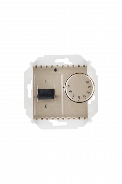 Simon 15 Шампань Регулятор тёплого пола, с зондом, 16А, 230В, 3600Вт, 5-40град, IP20