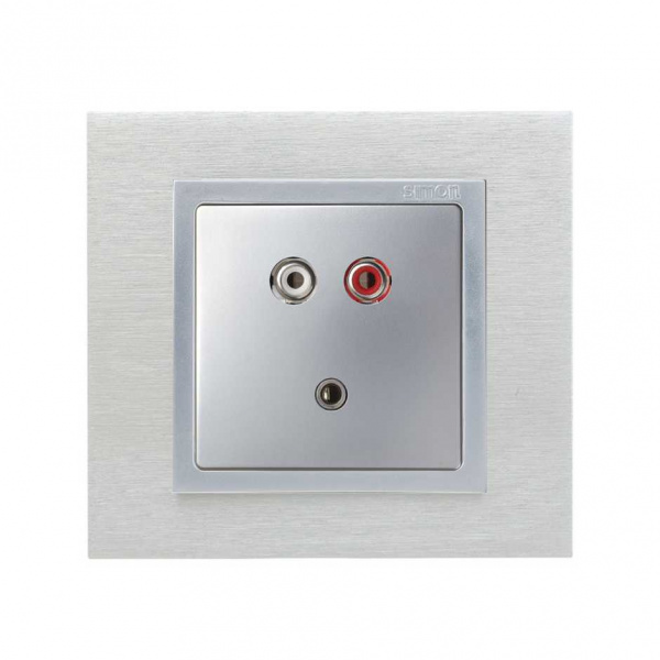 Simon 82 Detail Алюминий Накладка Розетки 2RCA (7501092-039)