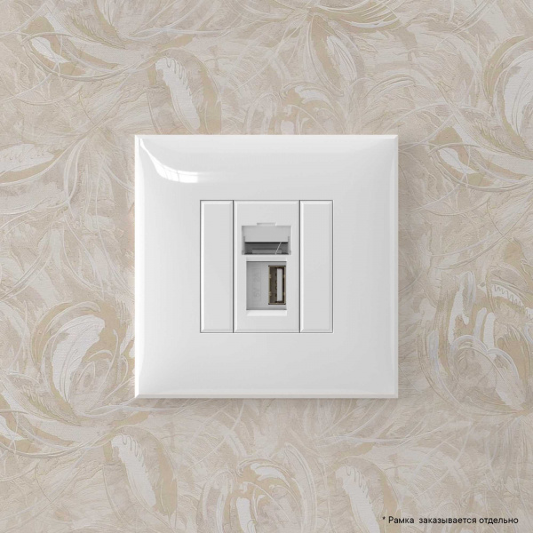 DKC Avanti Белое облако Розетка одинарная тип А-А USB 2.0