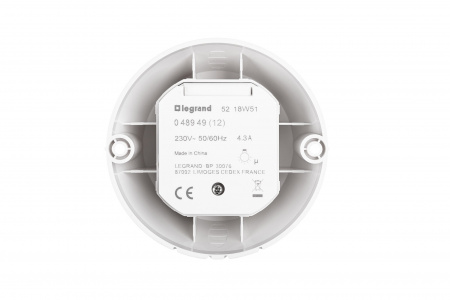 Legrand LM Белый Датчик движения PIR потолочный для накладного монтажа 360°, упаковка "блистер". ~240В 1000 Вт лампы накаливания/250 Вт светодиоды,IP2