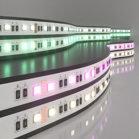 Светодиодная лента Лента светодиодная 24V 24W 60Led 5050 IP20 MIX RGB/дневной белый, 5м Elektrostandard 24V 60Led 24W IP20 RGBW a053702