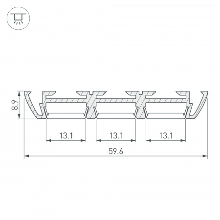 Профиль Arlight PHS-3X-2000 ANOD 013209